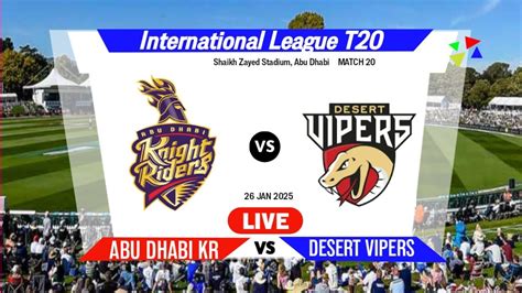 Desert Vipers vs Abu Dhabi Knight Riders Live Match Scorecard, .